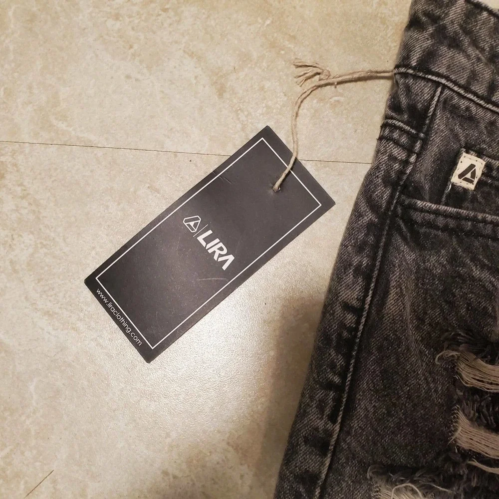 Lira Light Black Denim Shorts Size 9 Distressed Western CRTV SCTV NEW w TAGS NWT